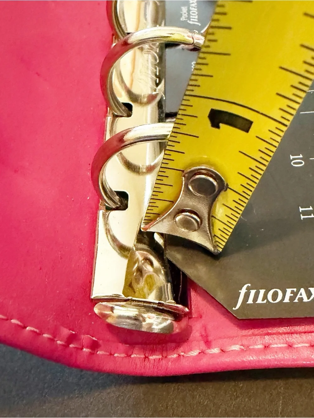 Filofax Cross Pink A7 Pocket Organizer Planner Binder 6 Ring Italian Leather